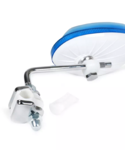 Alternative view of Rétroviseur de tablier blanc avec entourage bleu BUMM ( fixation tablier ) pour Vespa universel coté gauche