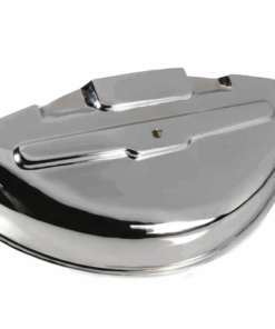 Cache roue de secours en inox poli pour Vespa 180 / 200 Rally / 160 Gs / TS 125 / GT160 Motovespa / 150 Sprint Motovespa