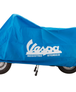 Alternative view of Housse de protection (indoor) registro storico siglée VESPA grand modèle de couleur bleu pour Vespa toutes versions