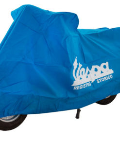 Housse de protection (indoor) registro storico siglée VESPA grand modèle de couleur bleu pour Vespa toutes versions