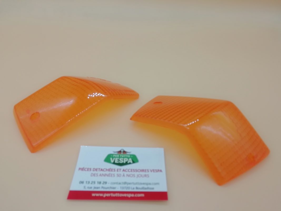 Kit Clignotants Avant + Arrière Orange Pour Vespa PX 125-150-200 - Plastique Avec Pierres - 9