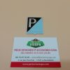 Monogramme  PIAGGIO aluminium de calandre (logo,badge) avant adhésif 36/46 mm pour Vespa