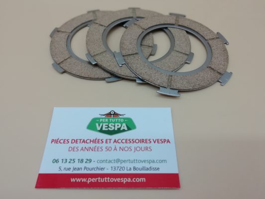 Jeu de 3 disques d'embrayage pour Vespa Px 200 / 180-200 Rally / 180 Ss / 160 Gs / 150 GS 5