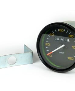 Compteur de vitesse (120 km/h) pour Vespa PX 1ére Série (lunette noire)
