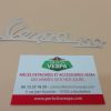 Monogramme, logo, badge du tablier VESPA 150 aluminium pour Vespa Vbb / Vnb fixation 8 trous