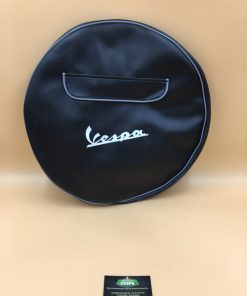 Housse pour roue de secours avec poche de rangement - noire avec logo Vespa - tout modèles avec roues en 3/10 pouces