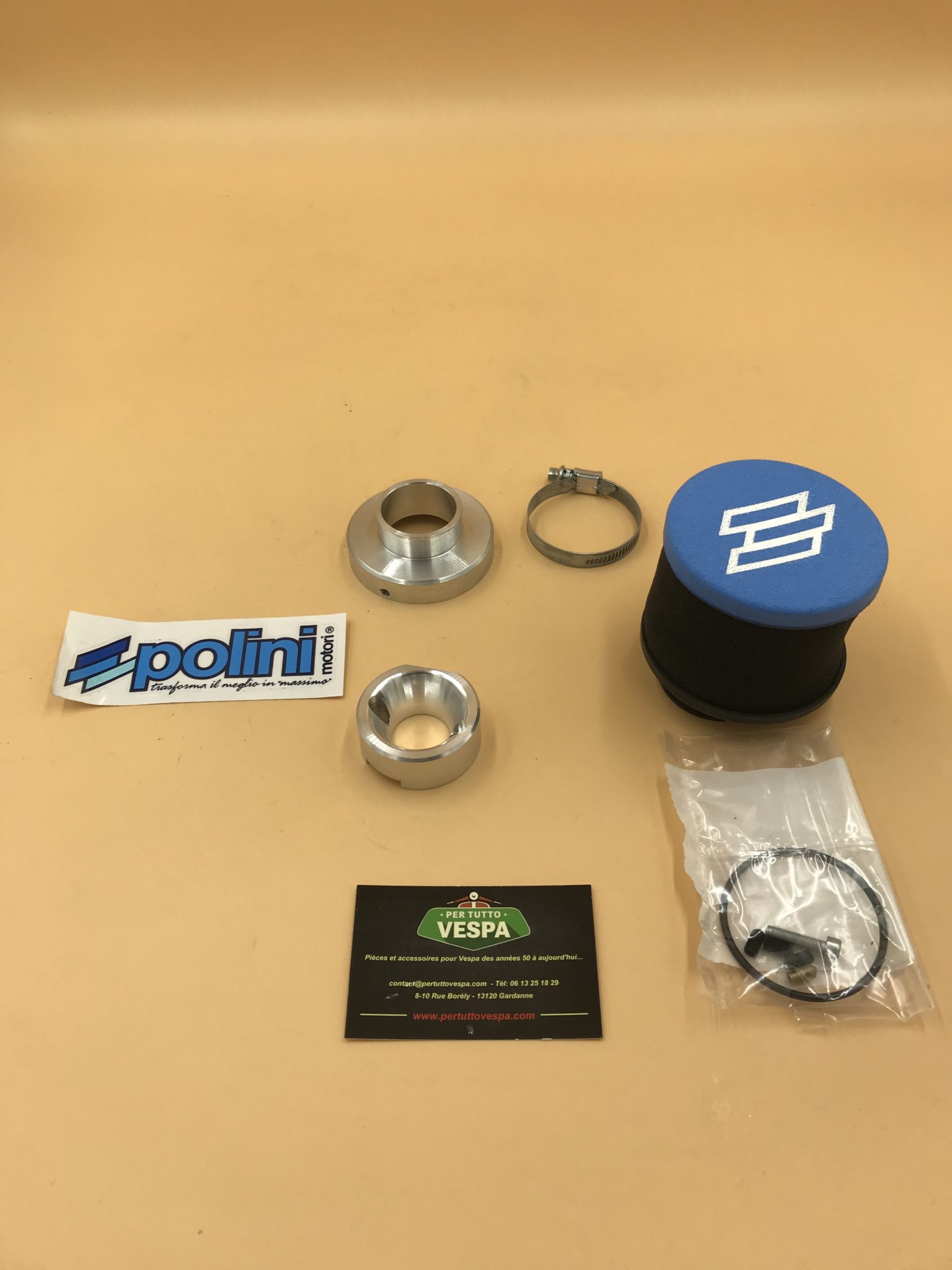 Filtre à air POLINI avec venturi pour carburateur Dellorto Si 24/24