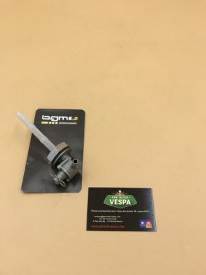 Robinet "gros débit" faster flow BGM pour Vespa 50-125/ Primavera / ET3 / PK 50-125 /ACMA VM/ VN / VNA-TS/ 150 VL/ VB/ GS/ VBA-T4 / 160 GS/ 180 SS/ Rally / PX / T5 , modèle avec réserve