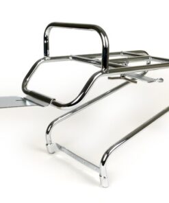 Porte bagage arrière type coursier avec support roue de secours pour vespa px