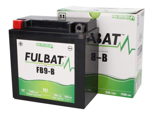 Batterie (gel), sans entretien -FULBAT 12N9-4B1 / YB9-B, 12V 9Ah, 135x75x139mm  / Pour vespa PX / Cosa