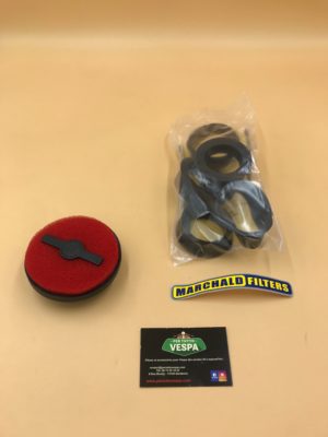 Filtre a air Marchald mousse rouge racing D 85mm L 40mm / livré avec plusieurs connexions pour carbu (d 28/​32/​36/​39/​43mm)