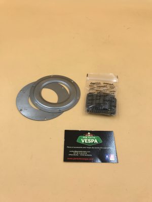 Jeu plaques renforcées pignon élastique -BGM PRO 12 ressorts (renforcé+), Ø104mm pignon élastique Z62 and Z63- Vespa PX80-125-150-200, Cosa, T5 125cc, Sprint, GS160 / GS4, SS180, VNC, GT125, GTR125, TS125, GL150