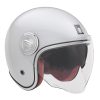 Casque NOX jet Héritage blanc nacré avec visière transparente et une 2éme visière intégrée fumée - taille M