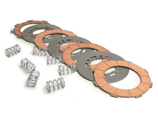 Kit disques d’embrayage DR racing renforcé - pour VESPA avec embrayage  7 ressorts (Rally200, PX200, T5 125cc)- 4 disques (ressorts et disques lisses inclus.)