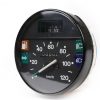 Compteur de vitesse -PREMIUM- Ø=105mm pour Vespa  - PX Arco, 84/2001 - 120km/h - fond noir avec cerclage noir - (convient également aux Vespa PK50/80 S Lusso, PK XL, PK125 ETS)