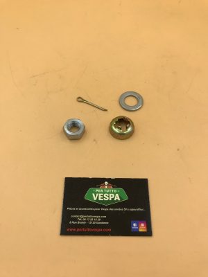 Kit écrou M14 de tambour avant + rondelle + cage + goupille pour vespa PX / PK / Cosa / T5 ...