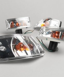 Kit complet clignotants AV et AR pour Vespa PX look Lexus cristal avec ampoules orange