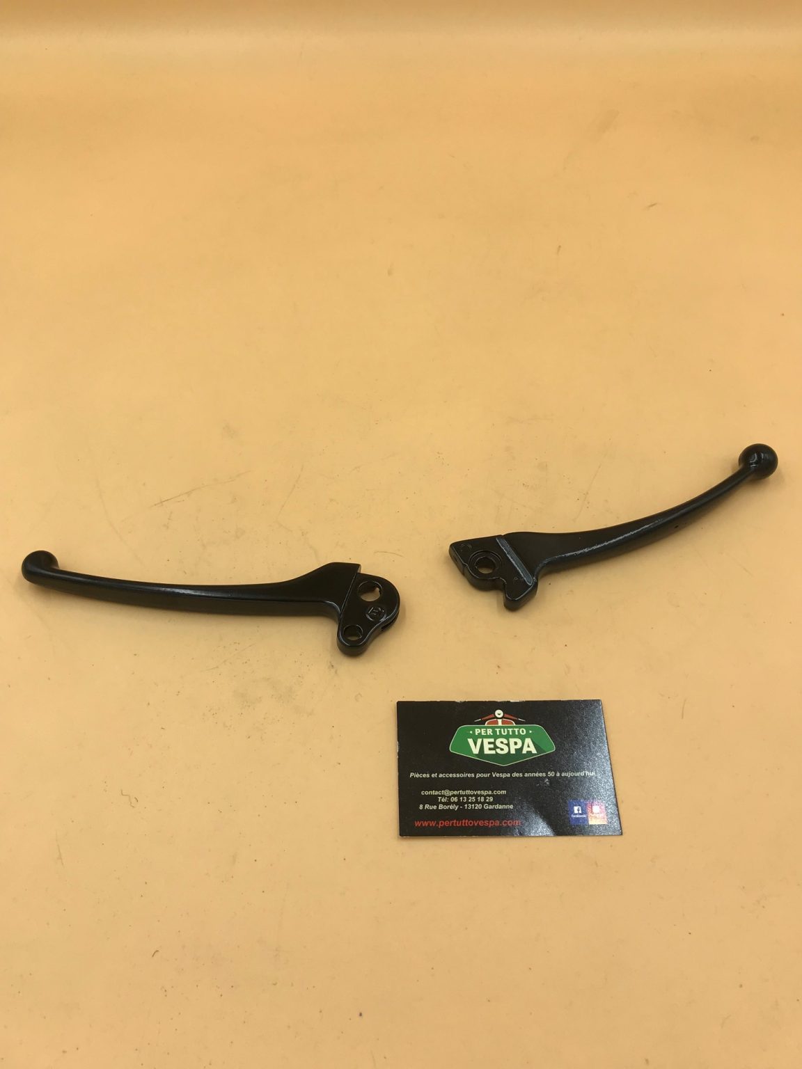 Leviers (frein Et Embrayage) Sport Noir Pour Vespa PX Après 98 (!!!avec