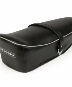 Selle noire avec logo Piaggio pour vespa 50 / Primavera ... sans serrure. Qualité origine