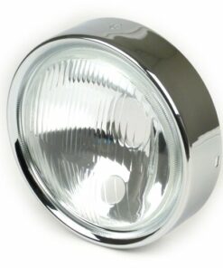 Optique de phare avant complet en verre avec entourage chromé pour Vespa 125 Gtr / 200 Rally / Sprint Veloce  / TS / GT / vendu sans le porte ampoule / SIEM qualité origine