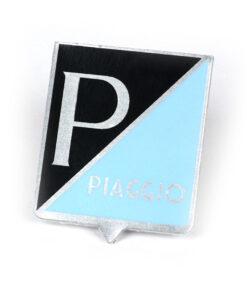 Insigne / logo de descente de klaxon (calandre) pour vespa 50 1ere série - SS50 -SS90 - (30 x 25 mm)