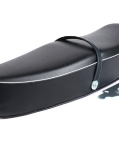 Selle confort bleu foncé pour vespa GT / GTR / TS / GL150 / ... vendue avec platine de fixation arrière - Avec logo Piaggio arrière