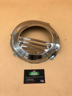 Cache volant magnétique en inox poli chrome pour vespa PX (avec démarreur électrique)