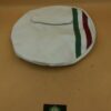 Housse de protection pour roue de secours blanche avec bandes italienne et poche avant avec zip pour pneu en 2.75 / 9