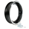 Pack de 2 jantes aluminium noir / bord poli (non tubless ) en 2,1 x 10 pouces pour Vespa 50 / 125 Primavera / ET3 / Sprint / Gtr / Rally / Px ...