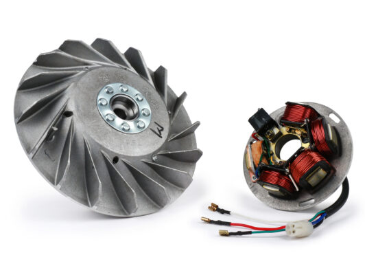 Allumage complet (stator 5 fils + volant magnétique) - pour Vespa PX 80-125-150-200  (1984-2011) - volant 2400g