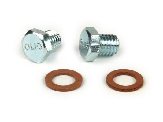 Set de 2 vis de vidange + 2 joints pour vespa (M8 x 8mm)