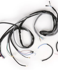 Faisceau électrique complet pour Vespa 50S (V5SA1T), 50 SS (V5SA2T) 50 Revival (V5R1T), SR/Sprinter (V5SS2T), 90 Racer (V9SS2T), Primavera 125 (VMA2T) - modèles avec clignotant en bout de guidon, phare ba20d et feux de stop