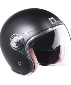 Casque NOX jet Héritage noir mate avec visière transparente + visière intérieure intégrée fumée - taille L