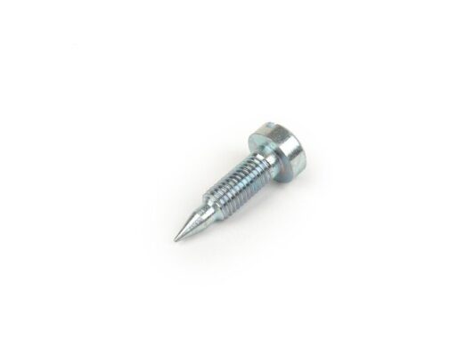 Vis de richesse courte -DELLORTO- SI20-24mm - filetage M5x0,75mm - pointe large  (Ø=0,65mm) - type Vespa PX avec tête fendue (livré avec ressort)