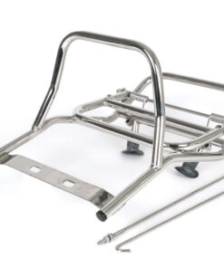 Porte bagage motovespa madrid / chromé - version sans perçage / pour motovespa 160gt / GTR / Rally / TS / Sprint / VBB / VNB / GT125 ...