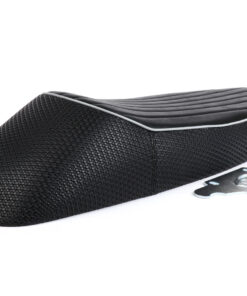 Selle -BGM PRO Sport- Vespa PX (-1983), Sprint, GT, GTR, Super, TS, GL, VNA, VBA, VNB, VBB, T4 - en combinaison avec réservoir plat également compatible avec Rally 180/200, GS160, SS180 - sans serrure -  passepoil gris