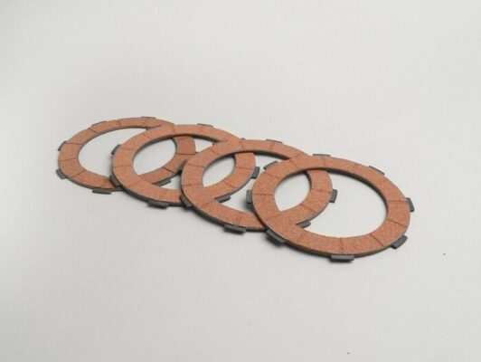 4 Disques d'embrayage original Piaggio pour vespa PX 125 / 150 / 200 - Cosa 2 (pour embrayage version 8 ressorts)