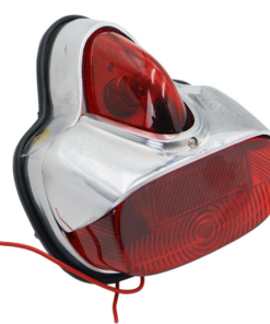 Feu arrière chromé (cadre métal) pour Vespa 125 VNB 1-5 - 150 VBB VBA - 160 GS / Livré avec joint noir