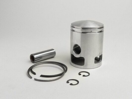 Piston complet Meteor type origine cote origine 52,5 mm -  (piston - axe - clips - 1 segment 2,5 mm et 1 segment en forme de L) pour vespa PX 125 / GTR / TS ...