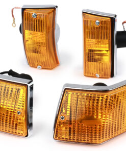 Set de 4 clignotants Siem (qualité origine) corps chromé, glace orange / Pour vespa PX