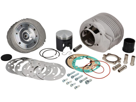 Cylindre complet VMC Ranger 213/225cc Ø69, course=57/60mm, longueur de bielle standard (110mm), aluminium, bougie centrale- Vespa PX200, Rally200, Cosa200, Motovespa TX, DS, DN, PX200, Iris ( ce produit est exclusivement réservé à la compétition )
