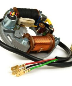 Stator d'allumage (allumage avec rupteur, 3 câbler, 6V, 2 bobines, rupteurs courts)- Vespa V50 - 50 N, 50 L, 50 R, 50 Special (V5A2T, V5B1T, V5A2T ) - bobine d'allumage interne
