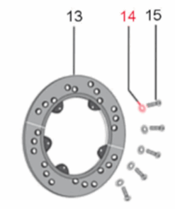 Rondelles (x5) pour vis de fixation du disque de frein avant pour vespa PX