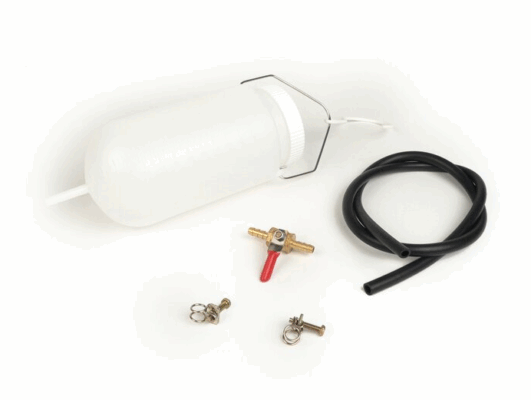 Réservoir additionnel (nourrice d'atelier) 1L / livré avec robinet, chainette, et durite et colliers.