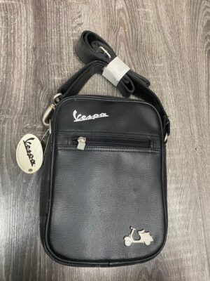 Sacoche bandoulière originale Piaggio Vespa noire-gris / D:16 x 23 x 5 cm (Copie)