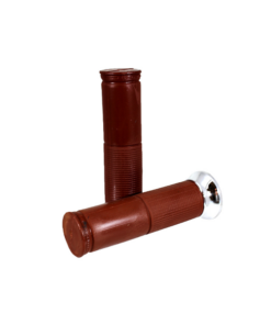 Poignées chocolat avec embout chromé pour VESPA PX  / D24mm - L126mm / Idem poignées des versions après 2011 mais sans logo vespa