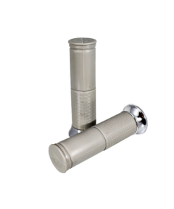 poignées de guidon grise avec embout chromé (look Vespa PX  après 2011)  (diam int 24)