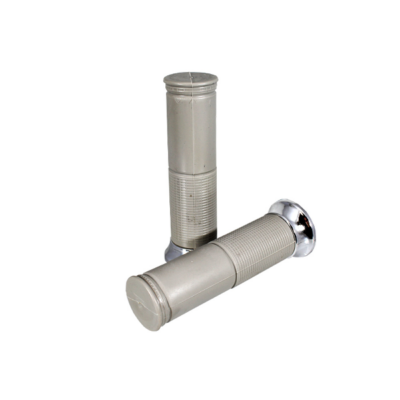 poignées de guidon grise avec embout chromé (look Vespa PX  après 2011)  (diam int 24)