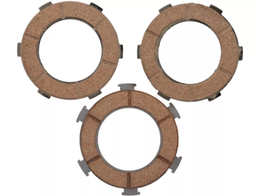 Kit de disques d’embrayage garnis -VESPA type 6 ressorts (PX80, PX125, PX150)- 3 disques qualité premium Surflex