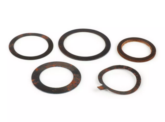Kit de rondelles complet pour tube accélérateur/changement de vitesse, 5 pièces -QUALITÉ OEM Ø=22mm- Vespa VNB3T, VNB4T, VNB5T, VNB6T, VBB, GS 150 (VS2T, VS3T, VS4T, VS5T), GS 160 (VSB1T)